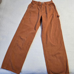 Women's Garage Rust Orange Wide Leg Carpenter Pants Size Juniors 3